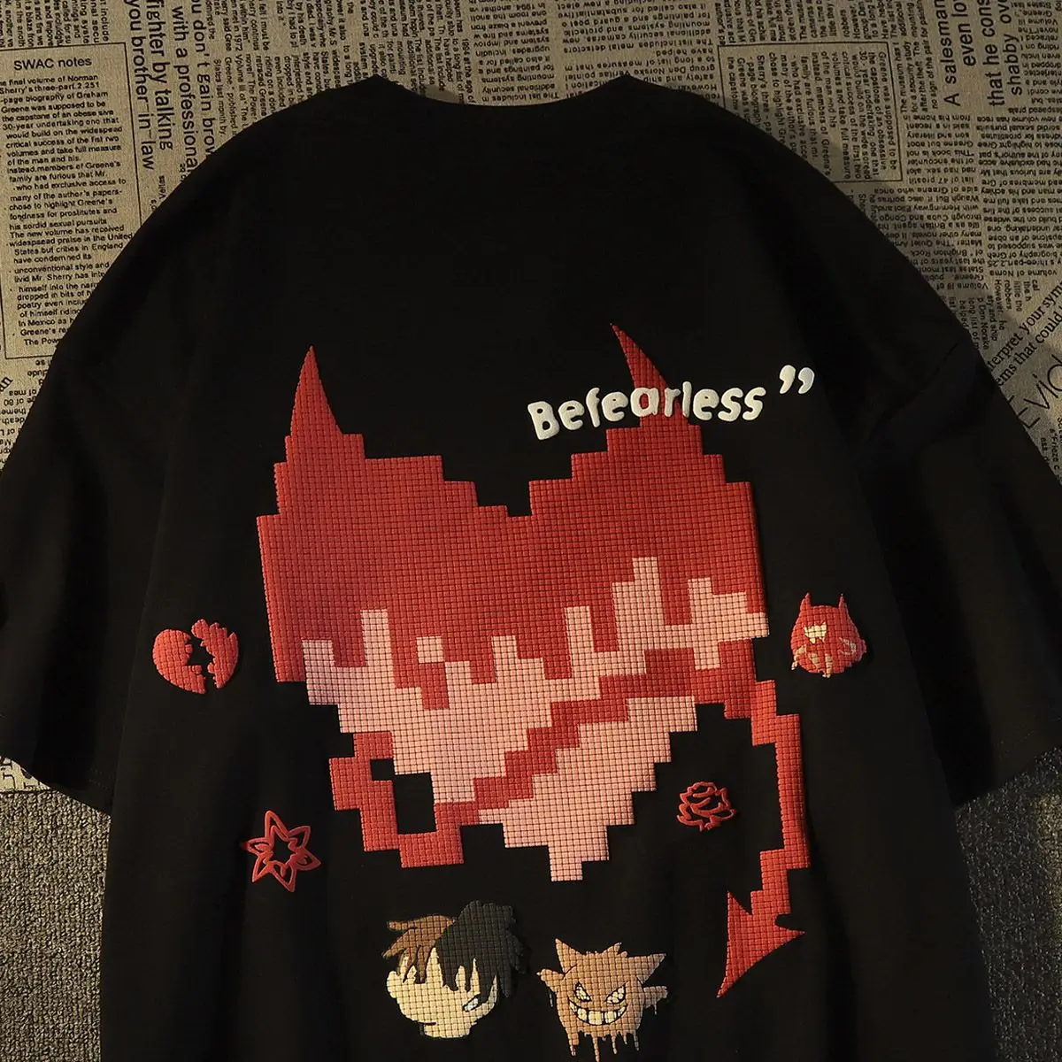 

Женская и мужская футболка с коротким рукавом и принтом