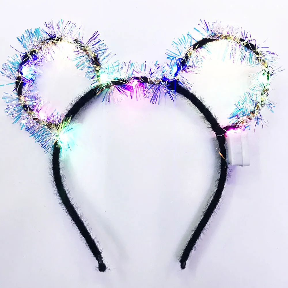 

Led Illuminated Tassels Mickey Minnie Mouse Ear Led Illuminate Black Crown