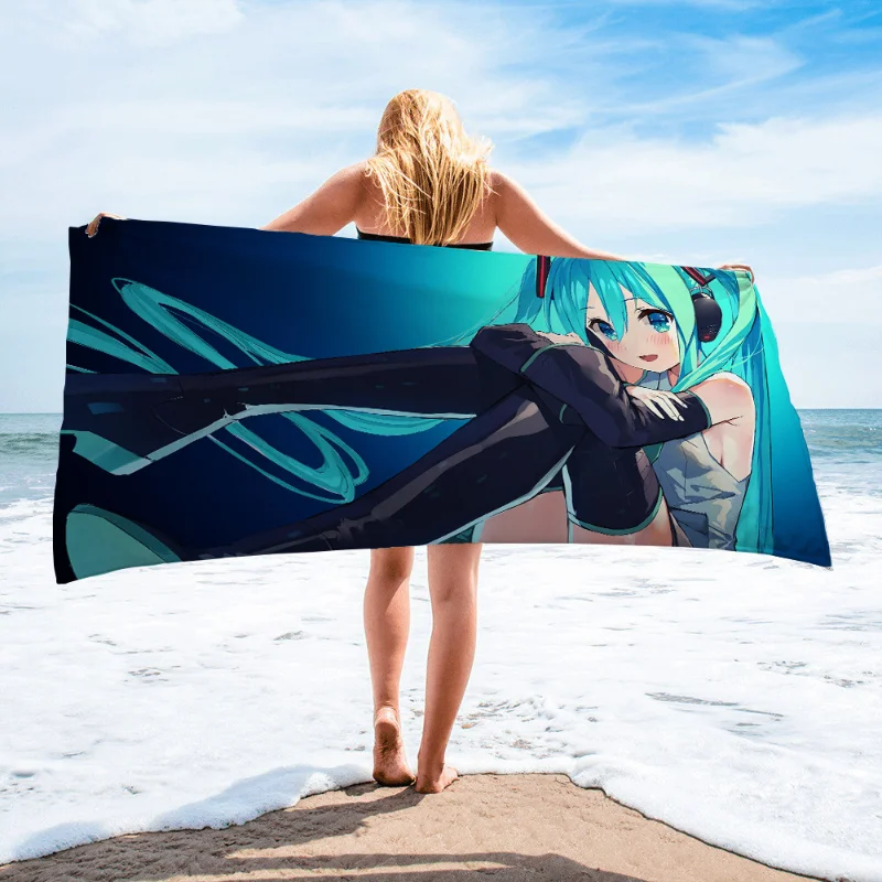 

Cartoon Anime Hatsune Miku Child Hooded Cloak Infant Bathrob Baby Bath Towel Robe Cotton Boy Girl Beach Robe Cape Gift