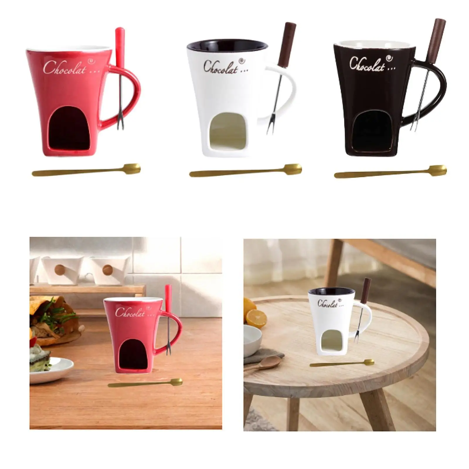 Fondue Pot Set Melting Mug Butter Warmer for Date Night Party Dinner