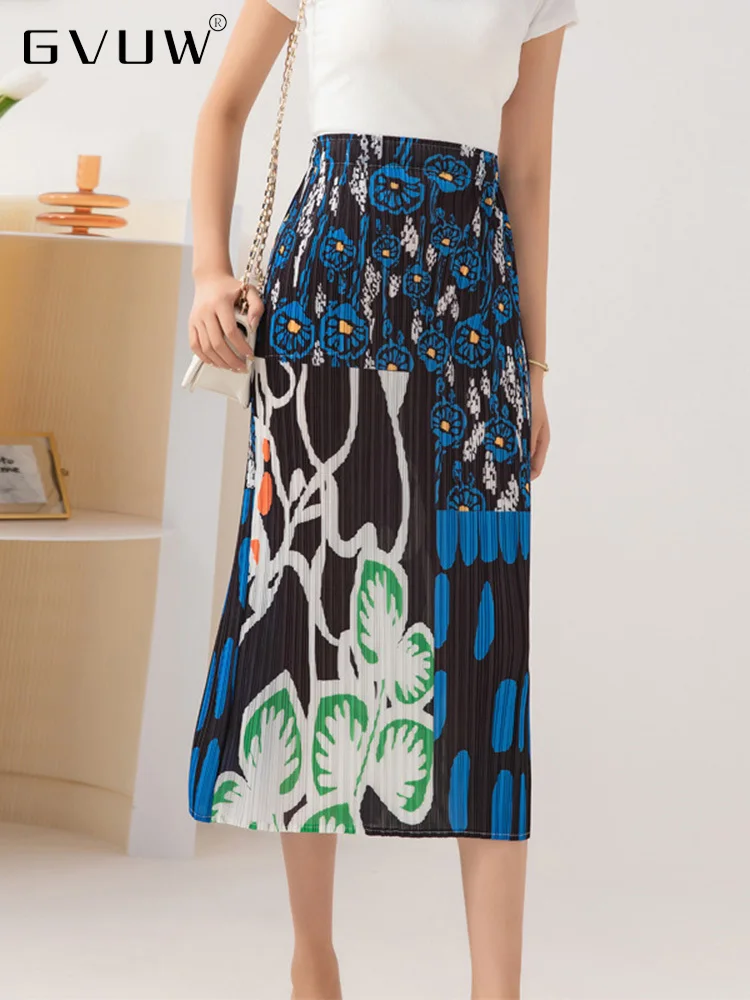 

Женская плиссированная юбка GVUW, трапециевидная юбка с высокой талией и эластичным поясом, модель 17D7401 на осень, 2023