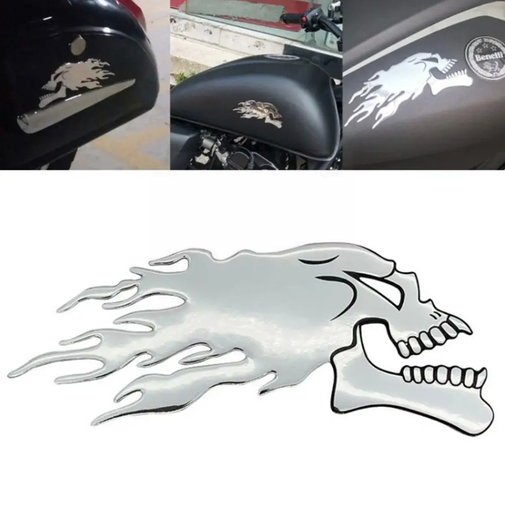 

3d Stickers Ghost Skull Motorcycle Truck Helmet Pad Stickers Flame Skulls Decals For B8f2
