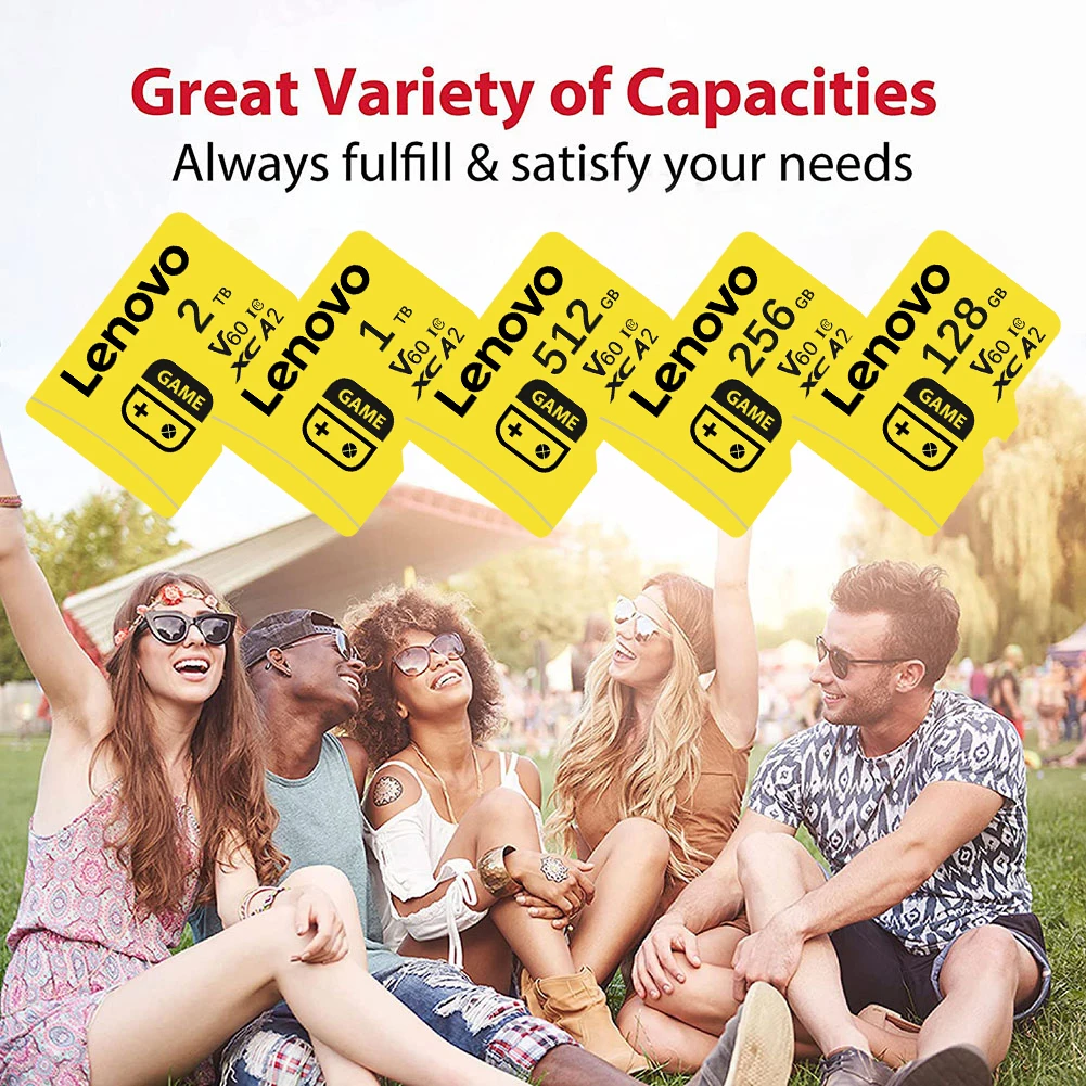 Карта памяти Lenovo Micro TF SD 512 ГБ 256 128 Class10 TF-карта 1 ТБ 2 Mini Flash Pendrive Memorias для коммутатора