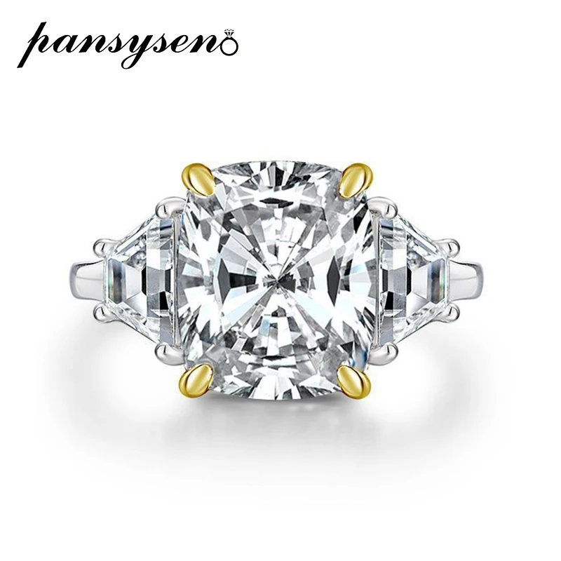 

PANSYSEN Luxury 925 Sterling Silver High Carbon Diamond Sparkling Gemstone Cocktail Rings for Women Fine Jewelry Wholesale Gift