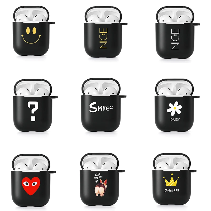 Чехол для Airpods Pro 2 силиконовый чехол AirPods защитный наушников 3 мягкий Black Smiely -