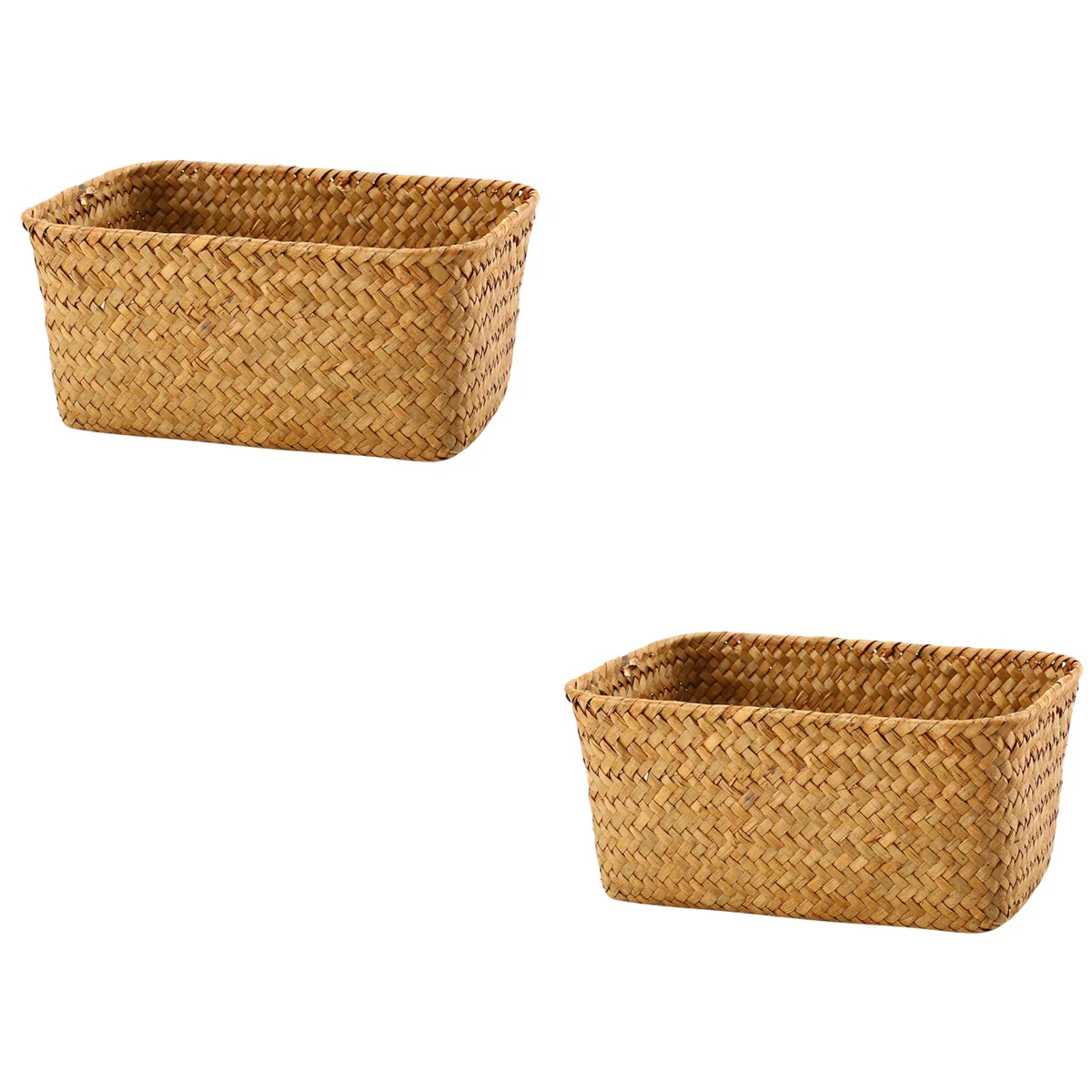 

Basket Woven Storage Baskets Desktop Wicker Organizer Rattan Picnic Bins Box Home Decors Organizershand Kitchen Decor Farmhouse
