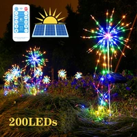 200 leds vuurwerk lichten solar power outdoor paardebloem vuurwerk lamp flash string xmas verlichting voor tuin gazon landschap