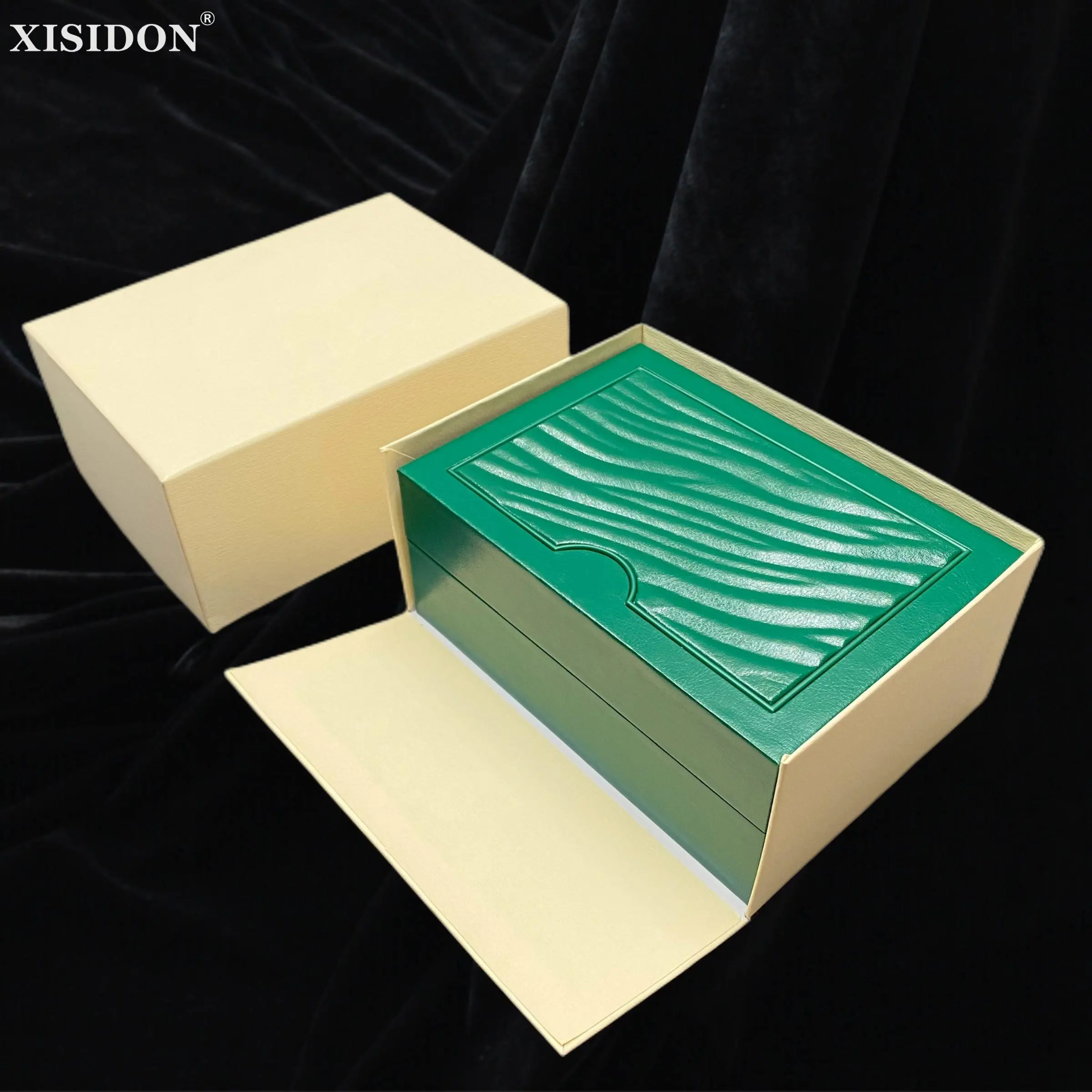 Top Quality Green Watch Box Luxury Elegant AAA Leather Wooden Watch Case with Quality Packaging Storage with Microfiber Pillow