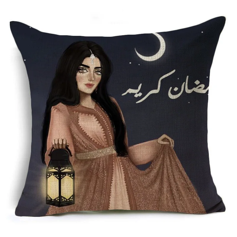 

2023 EID Mubarak Cushion Cover Ramadan Decoration for Home Kareem Mubarak Muslim Islamic Party Decor EID Pillowcase 45x45cm