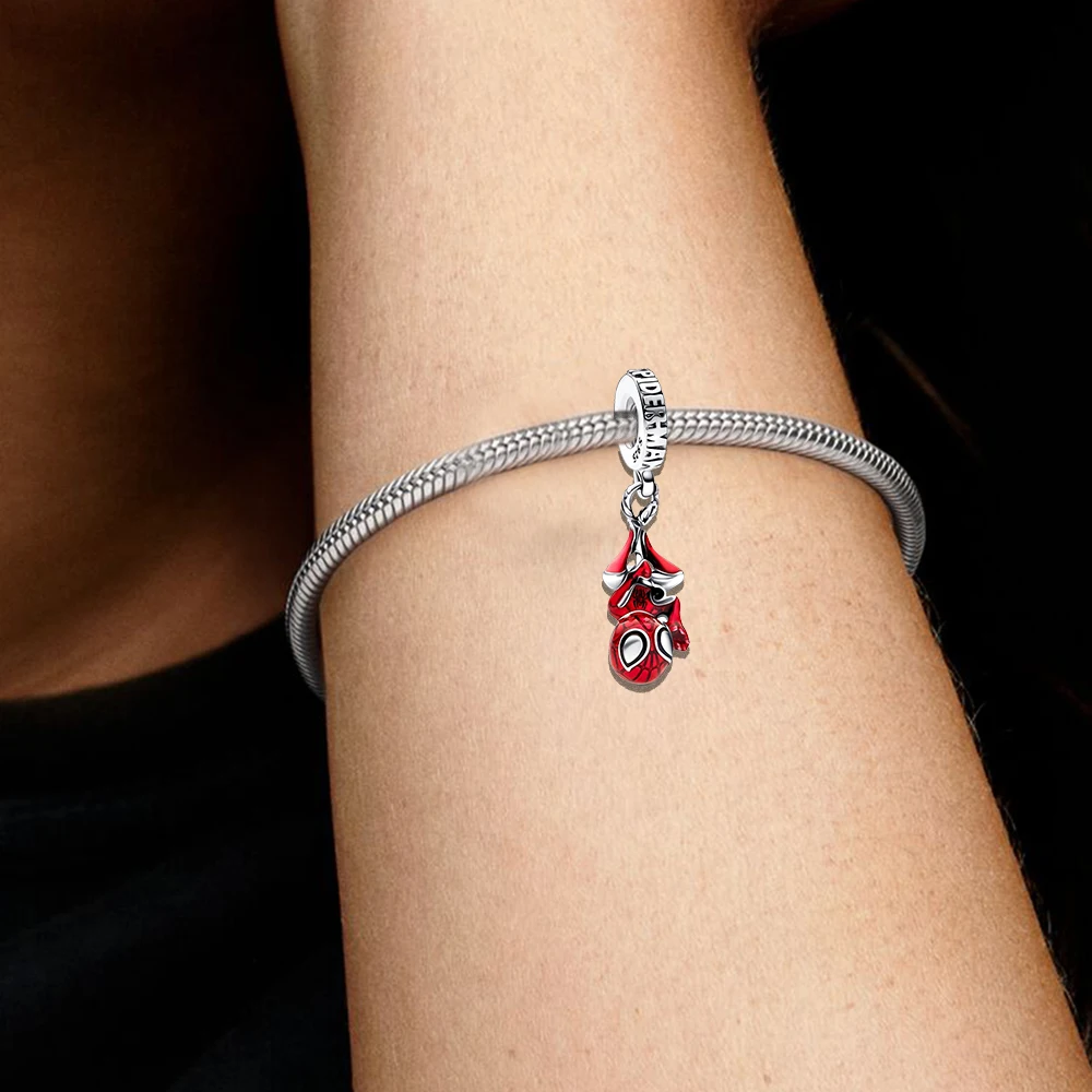 PANDORA-Breloque Spider-Man pour femme, bracelet, collier, pendentif exécutif bricolage