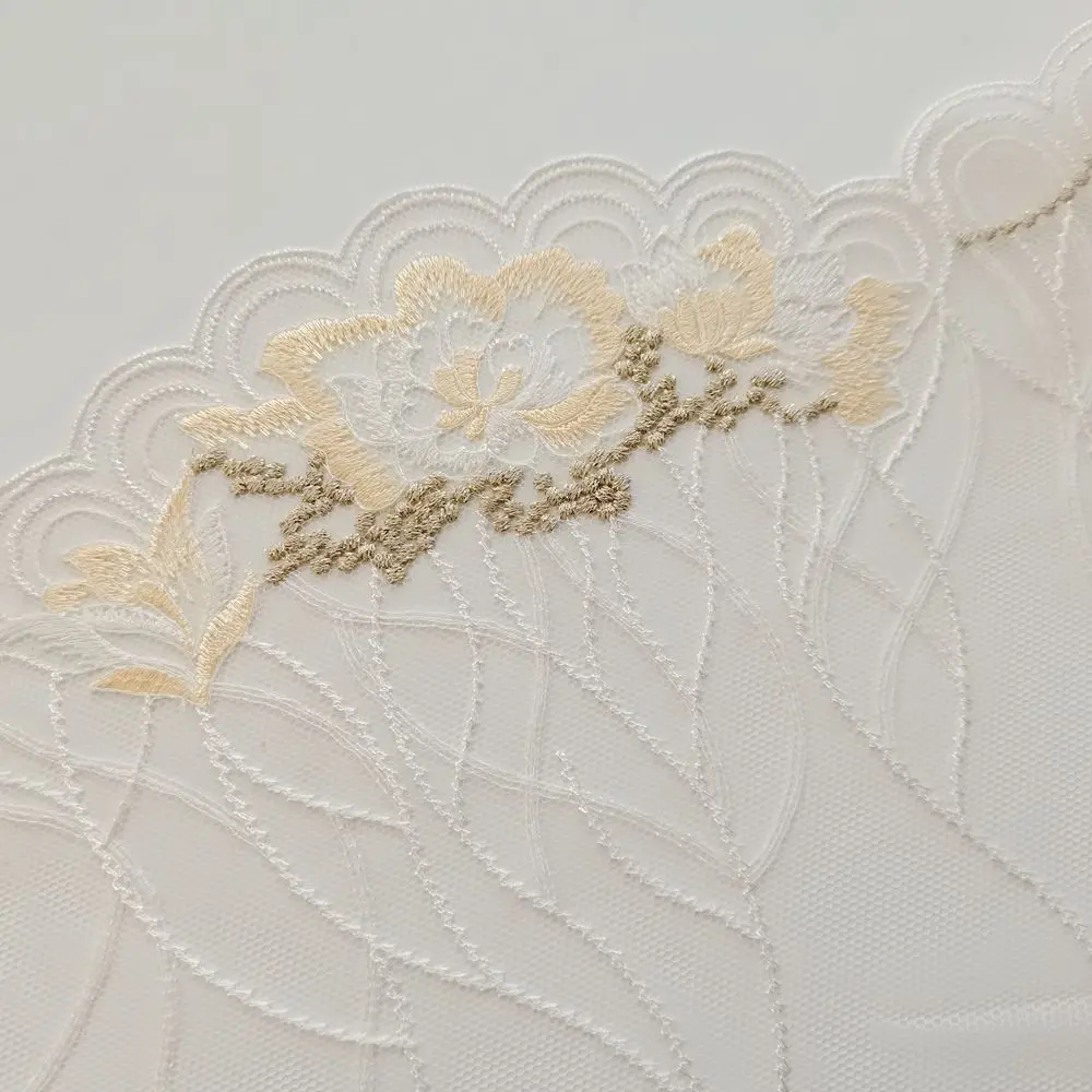 1 метр 21 см ширина пион блестящая нить мягкая вышитая кружевная отделка для