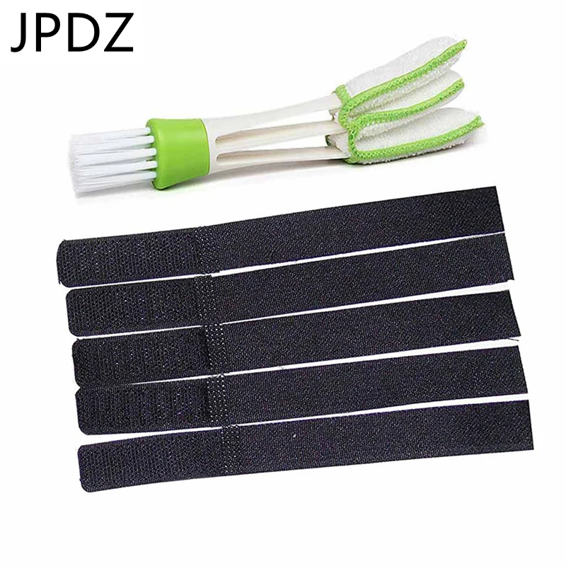 

1Pcs Diy Plastic Car Air Conditioning Vent Blinds Cleaning Brush Double Ended & 50Pcs Reusable Fastening Cable Cord Tie Wire Org