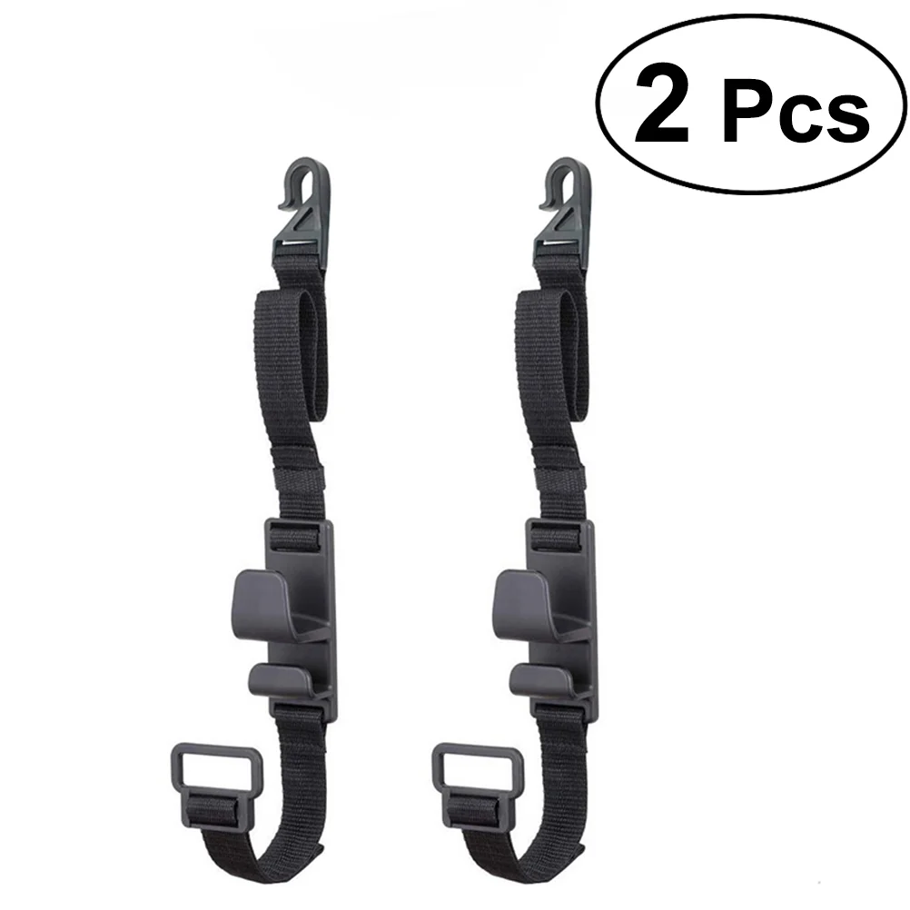 

2PCS Creative Adjustable Car Seat Back Headrest Hooks Hanger Storage Organizer Holder (Black)