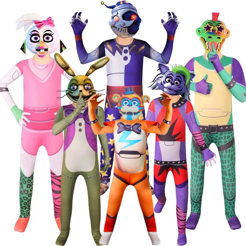 NEW Five Nights Freddyed Costume Party Cosplay Costumes Mask Fancy Nightmare Bonnie the Rabbit Anime Halloween Costume For Kids