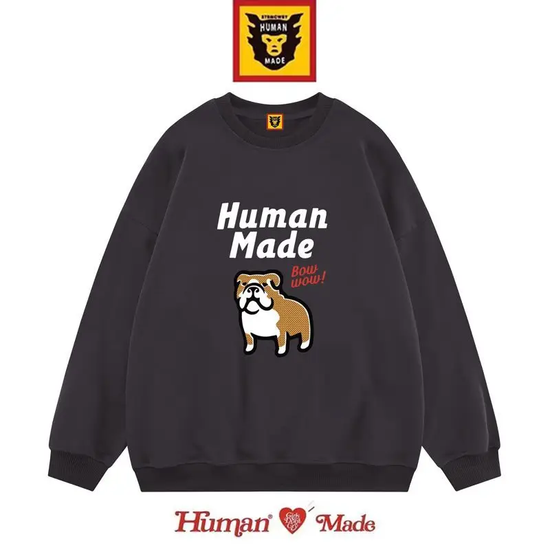 

Human Made Sweatshirt Men Women 1:1 High Quality Round Neck Cotton Pullover Thin Hoodie Pets Print Top Sweatshirts Streetwear