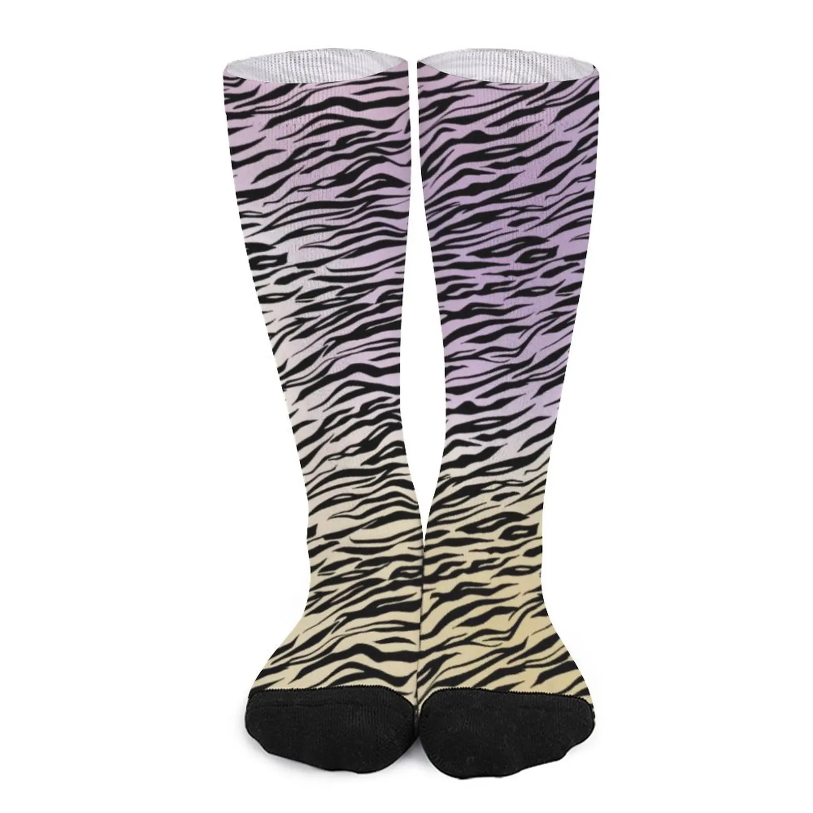 

Чулки с принтом зебры, носки с эффектом омбре для пар, мягкие дышащие готические носки, спортивные нескользящие носки с принтом для бега, подарок