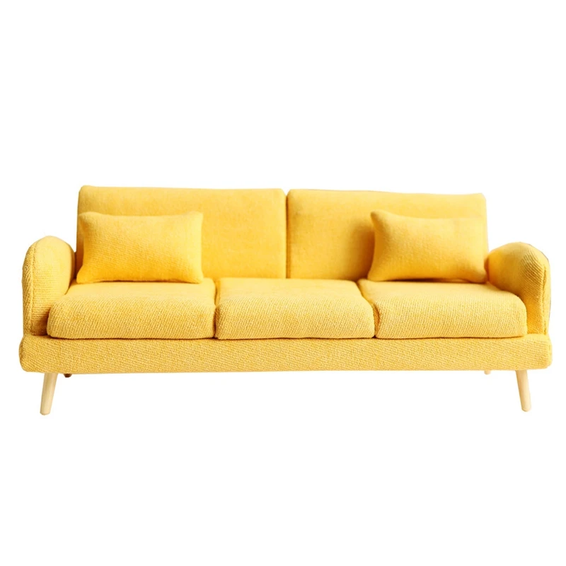 

1/12 Dollhouse Three-Seat Sofa Simulation Play DIY Toy