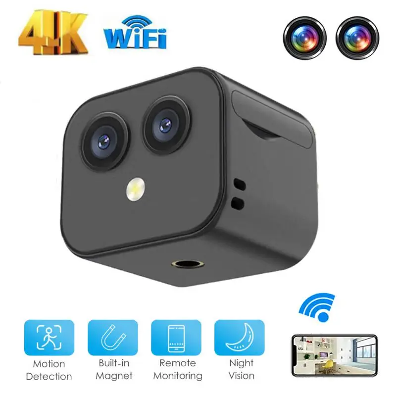 

Мини-камера видеонаблюдения HD 4K с Wi-Fi и функцией ночной съемки