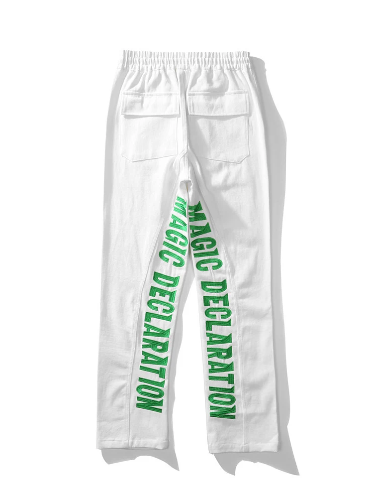 Four Seasons Men Jeans Fashion Letter Embroidered Casual Pants American Men Ins Street Hip Hop Trend Loose Straight Pants JEANS