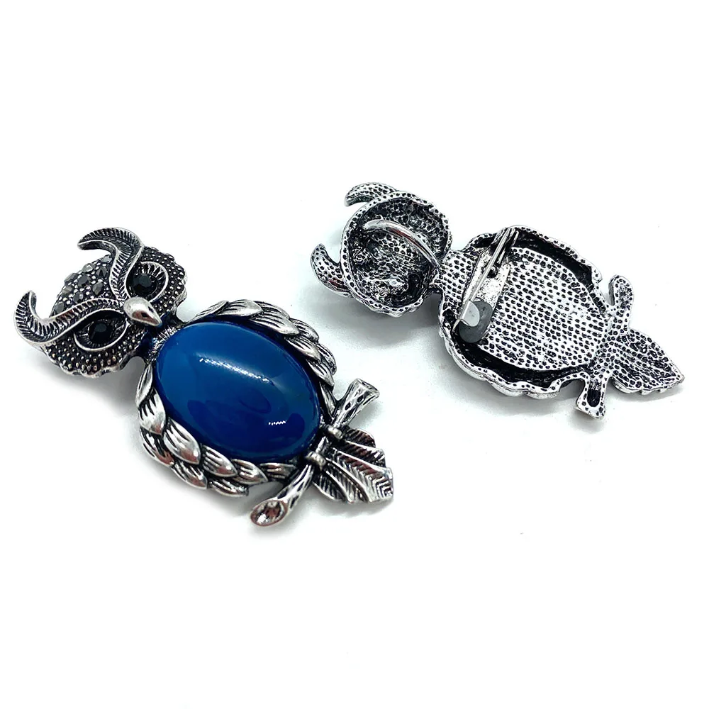 

Zinc Alloy Owl Inlaid Tiger Eye Lapis Lazuli Malachite Pendant 59x29mm Charm Jewelry Making DIY Necklace Brooch Accessories