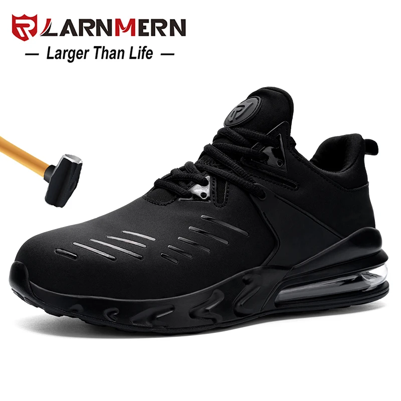 LARNMERN Winter Safety Shoes Men Waterproof Slip On Women Work Steel Toe Shoes Lightweight Shock proof Construction Sneaker