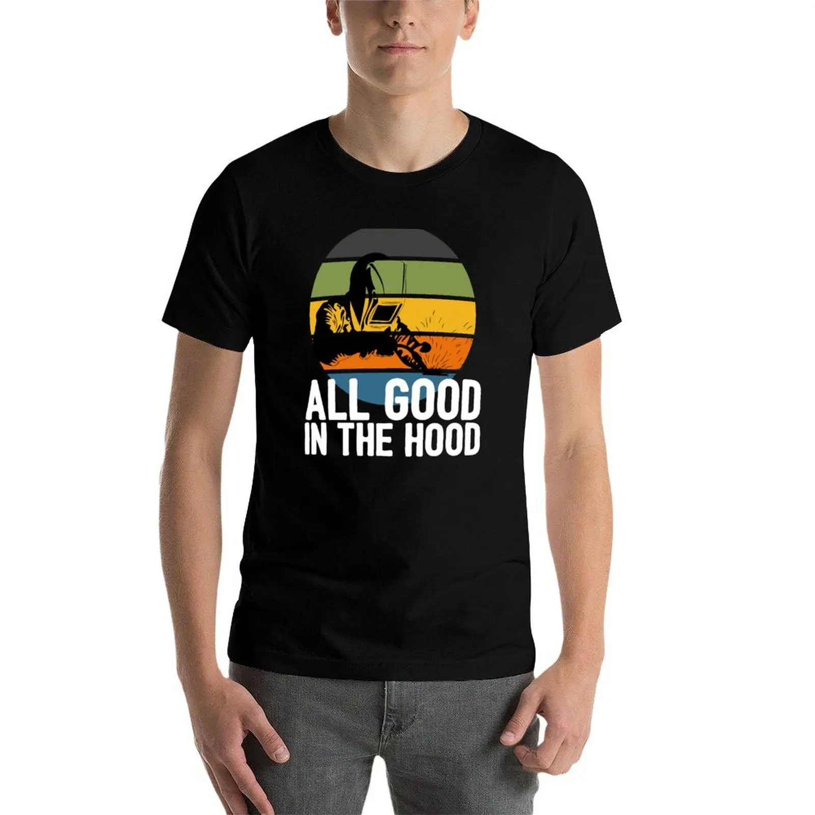 Фото Футболка All Good In The Hood Funny Welding, хлопковые футболки для мужчин, 100% хлопковая мужская футболка, хлопковые футболки для мужчин, забавная футболка с графическим рисунком №3