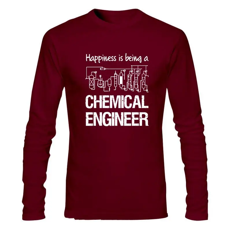 

Man Clothing New Happiness Is Being A Chemical Engineer Engineering T-Shirt
