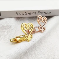 the new mens fashion cufflinks gold design upscale personalized charm french shirt silver cufflink stainless steel jewelry gift