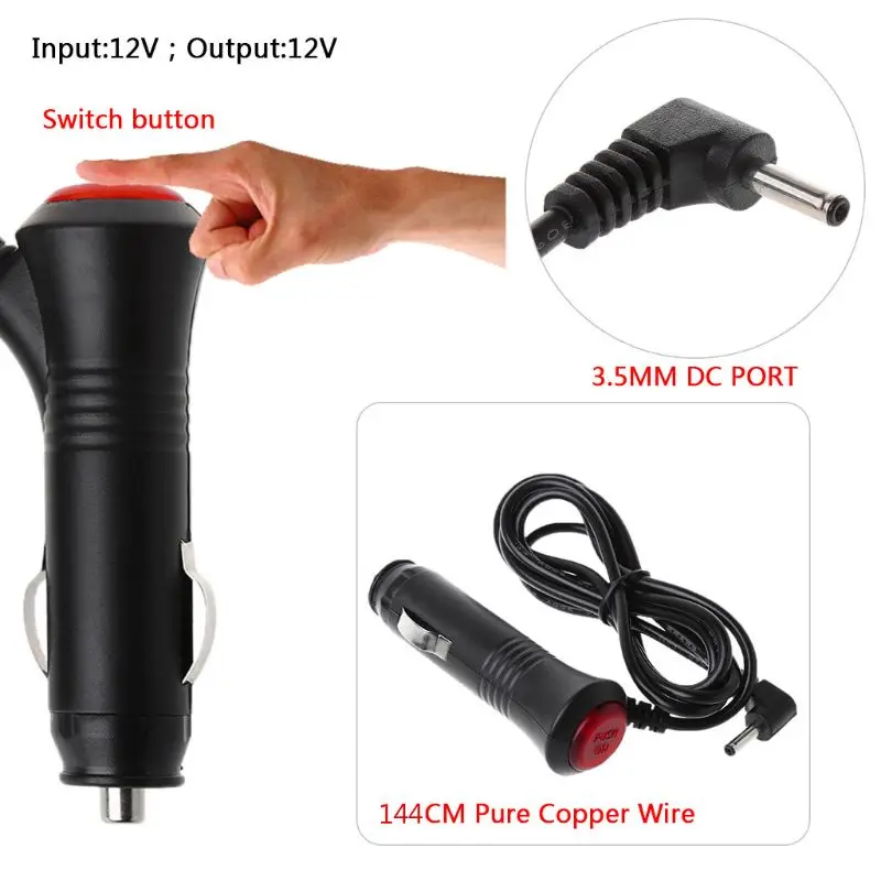 

12V Auto Adapter Charger Cigarette Power Plug Cord Navigation GPS Cable A70F