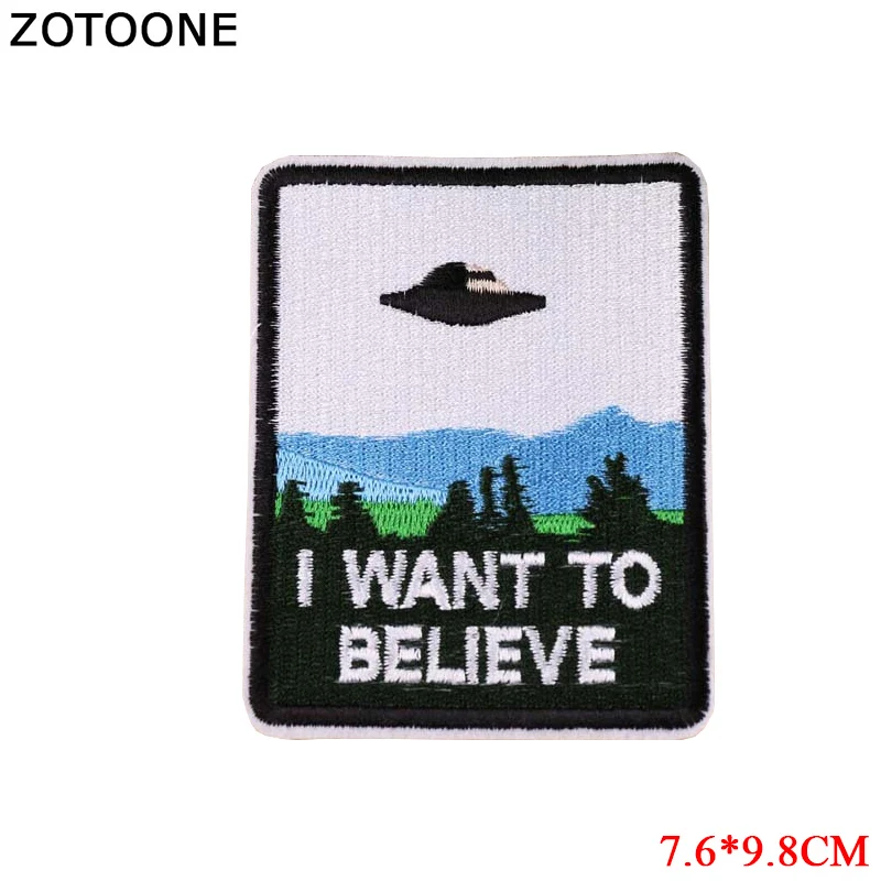 

ZOTOONE I Want To Leave Iron on Letters Patches for Clothing Stickers Applications Diy Wages Ufo Space Patch Pvc Sew on Shoes G