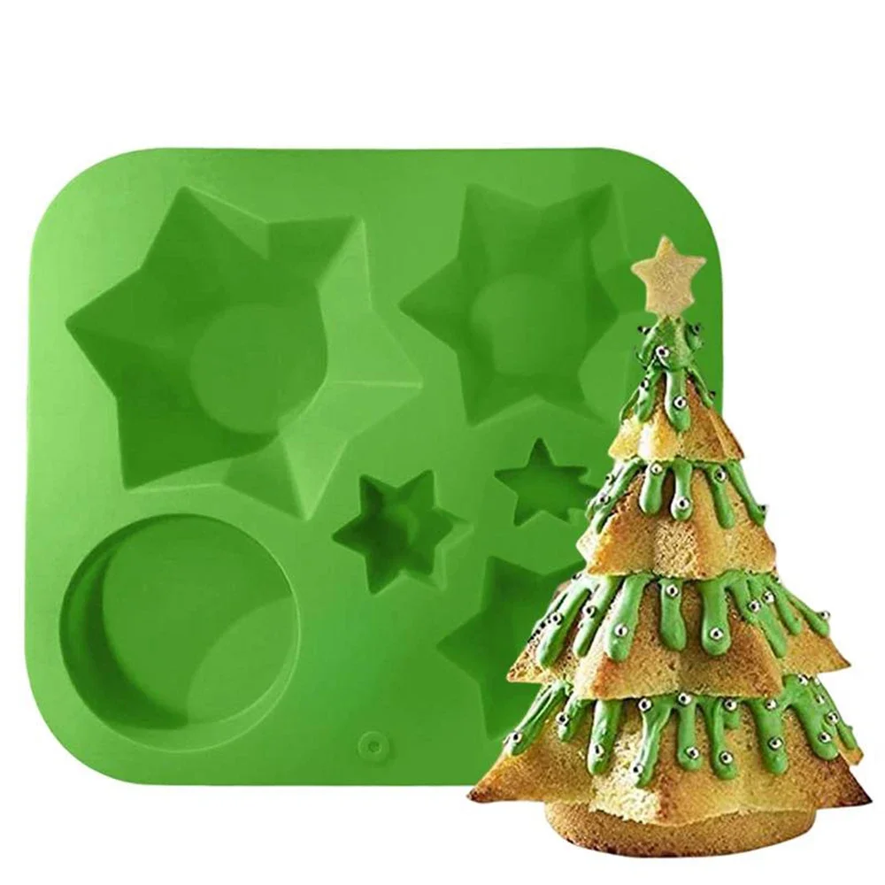 

3D Christmas Tree Silicone Mold DIY Food Grade Cake Mold for Chocolate Cake Decoration Tool Bakeware Mold Silicone Molds