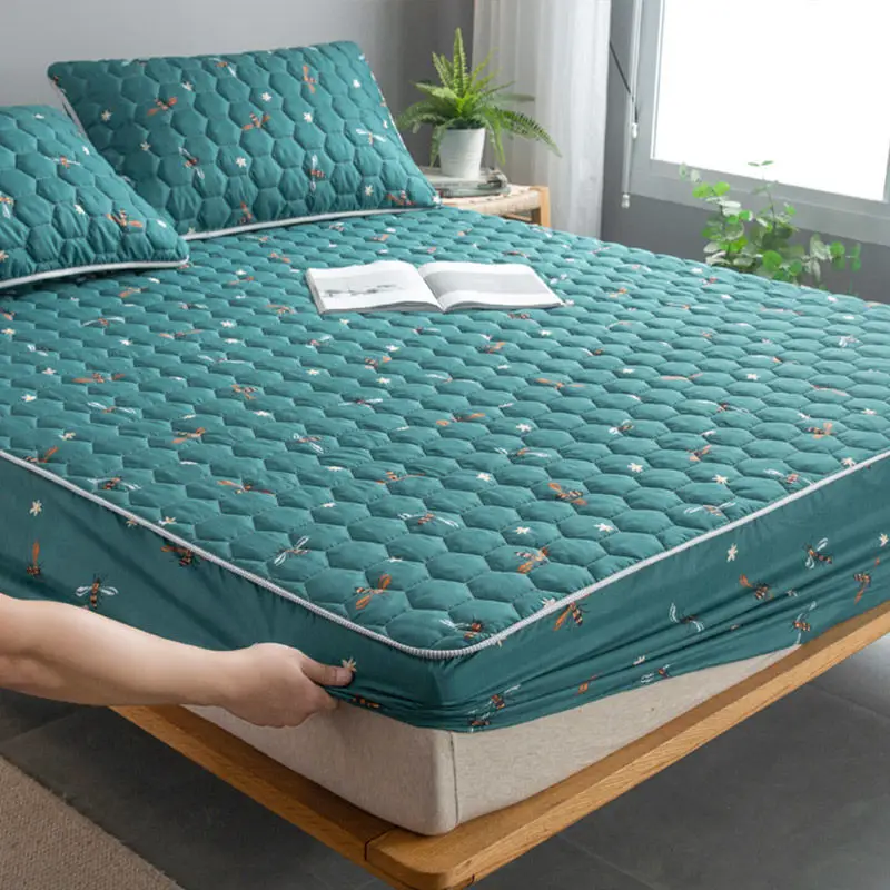Наматрасник стеганый плотный антибактериальный защитная подушка для кровати -