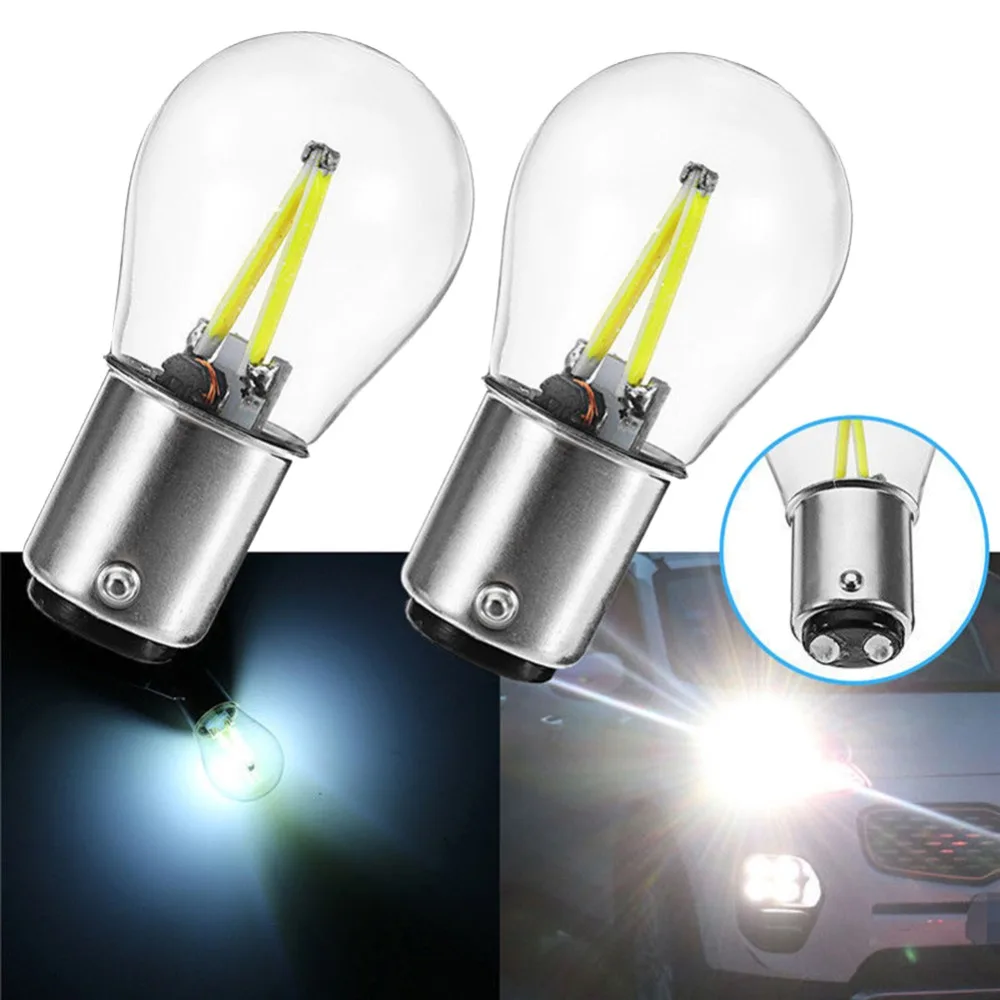 

2pcs 1156 P21W BA15S 1157 BAY15D LED COB Filament Chip Car Reverse Bulb Parking Lamp Auto Brake Lights 12V Red White Yellow