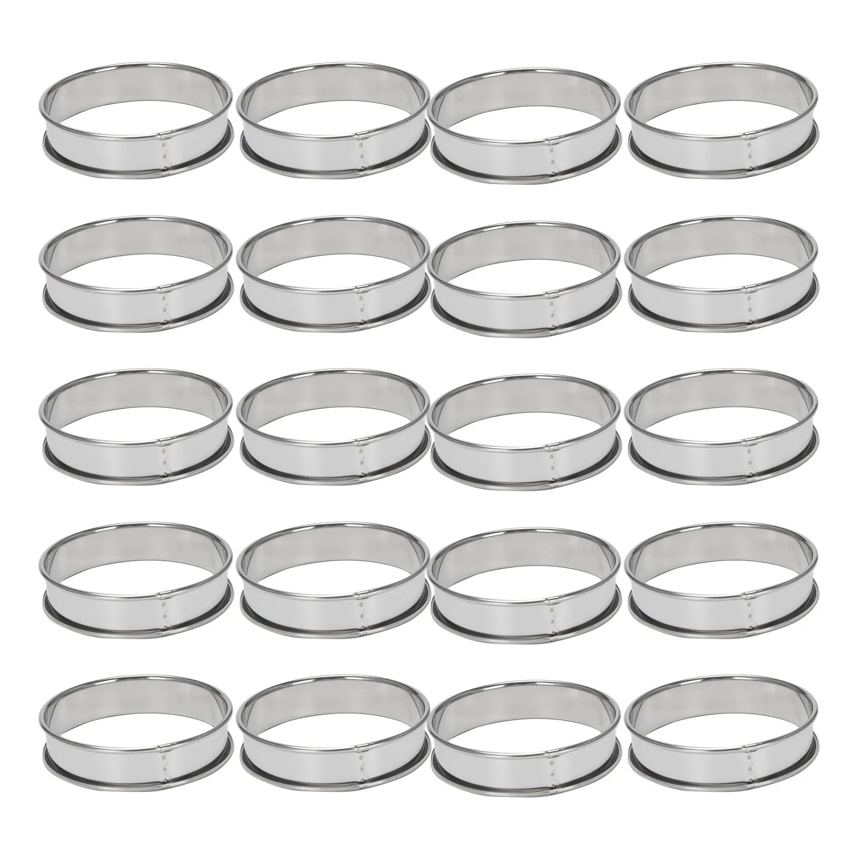 

4-дюймовые кольца для маффинов, набор из 50 колец для маффинов из нержавеющей стали, двойные кольца в рулоне, круглое кольцо для маффинов