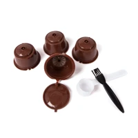 4pcs reusable coffee capsule filter cup coffee capsule filters for nespresso dolce gusto with spoonbrush kitchen coffee tools