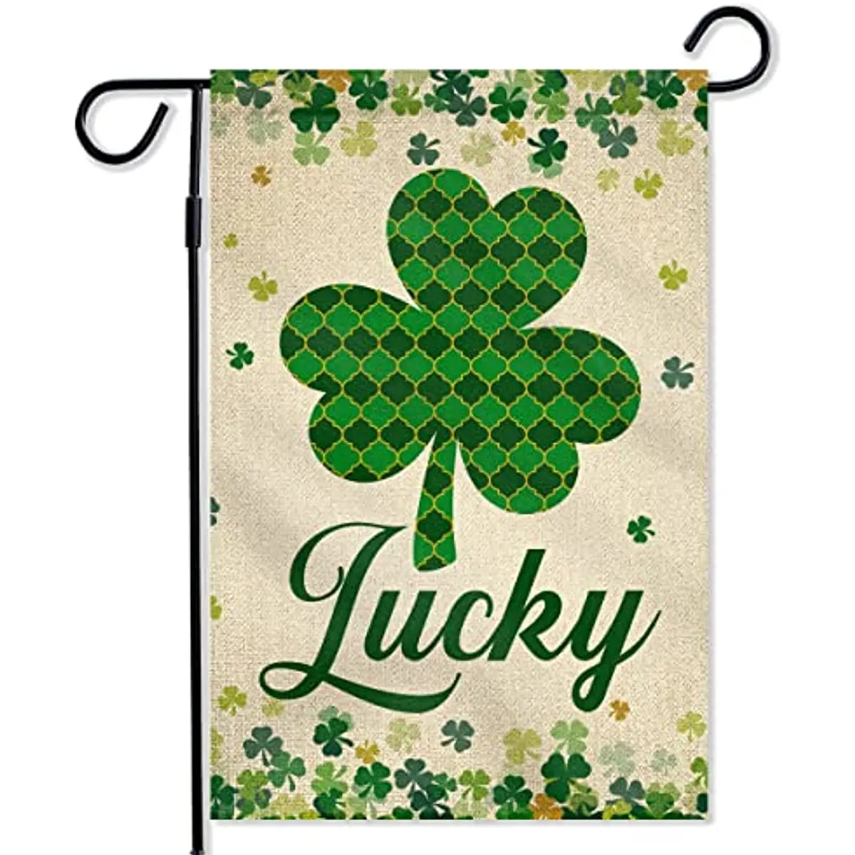 

Hello St. Patrick's Day Garden Flag Green Shamrock Lucky Vertical Double Sided Yard Flags Spring Holiday Yard Outdoor Decoration