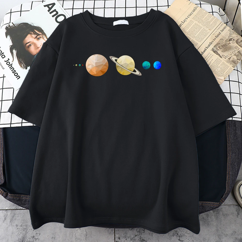 

Luxury Cartoon Planet Printed Men's T-Shirt Simple Fashion T-Shirt Cool Casual T-Shirt Creative O Collar Oversized Unisex Top