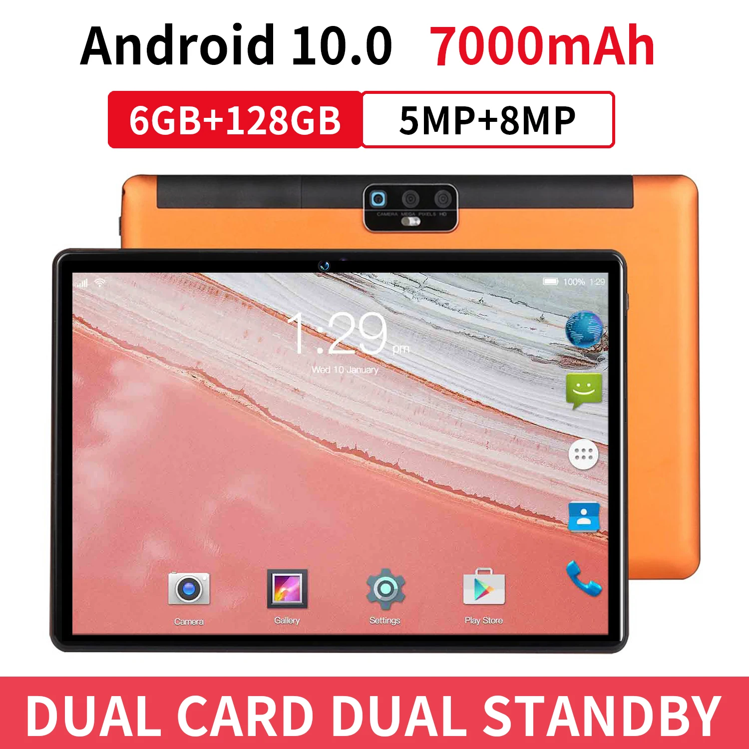 2023 New 10.1 Inch Tablet Pc Android 10.0 10 Core Google Play 4G Network LTE Phone Call GPS WiFi Dual Cameras 6GB+128GB Tablets