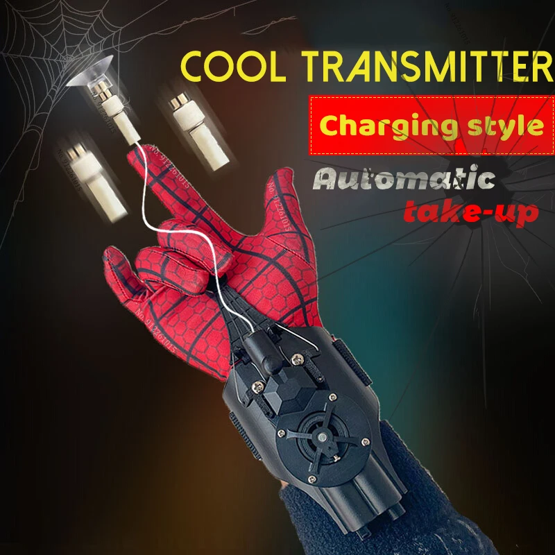 

Spiderman Web Shooters Toys Wrist Launcher Device Spider Man Peter Cosplay Accessories Spiderline Generator Shooting Child Gifts