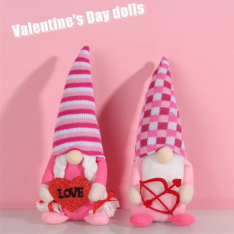 

Valentines Day Decor Gnomes Plush Home Table Decor Scandinavian Tomte Elf Gnomes Ornaments Sweet Birthday Day Gifts for Him Her