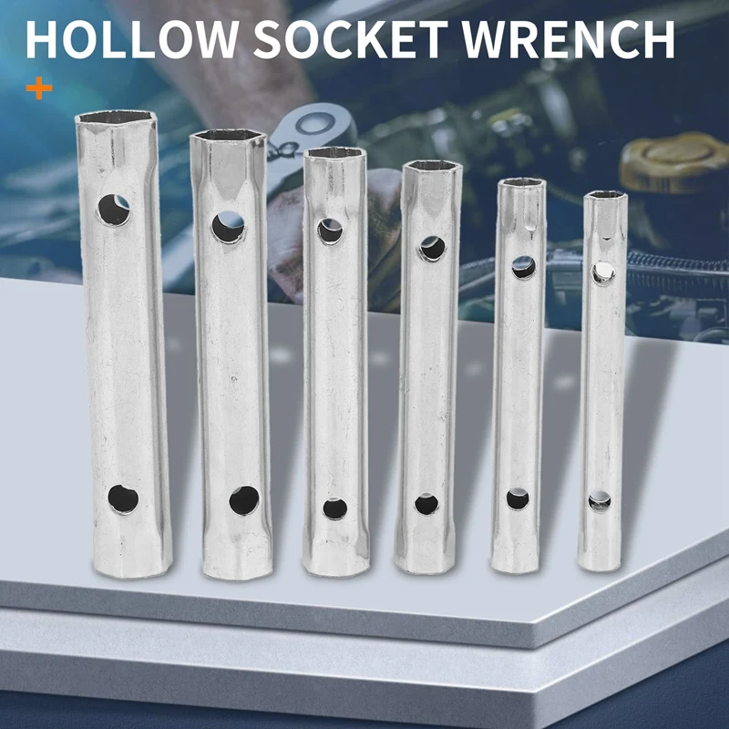 6 шт. 8-19 мм метрический трубчатый коробочный ключ набор трубчатых ключей для
