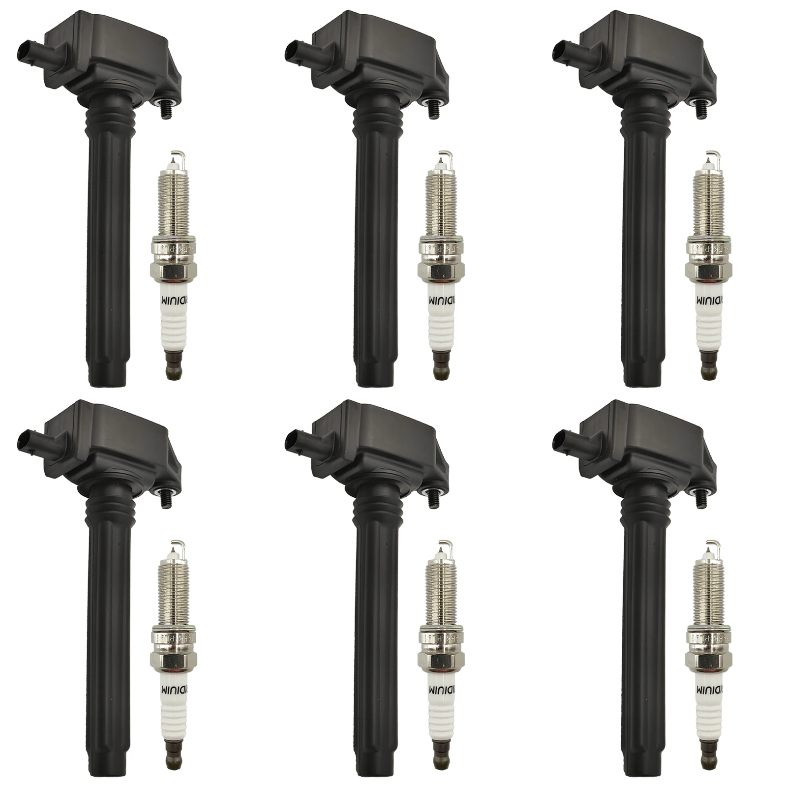 Фото 6PCS зажигательная катушка и иридиевые свечи зажигания UF648 36-8196 5149168AI 5C1848 0221504032 5149168AH соответствует DODGE джип RAM №4