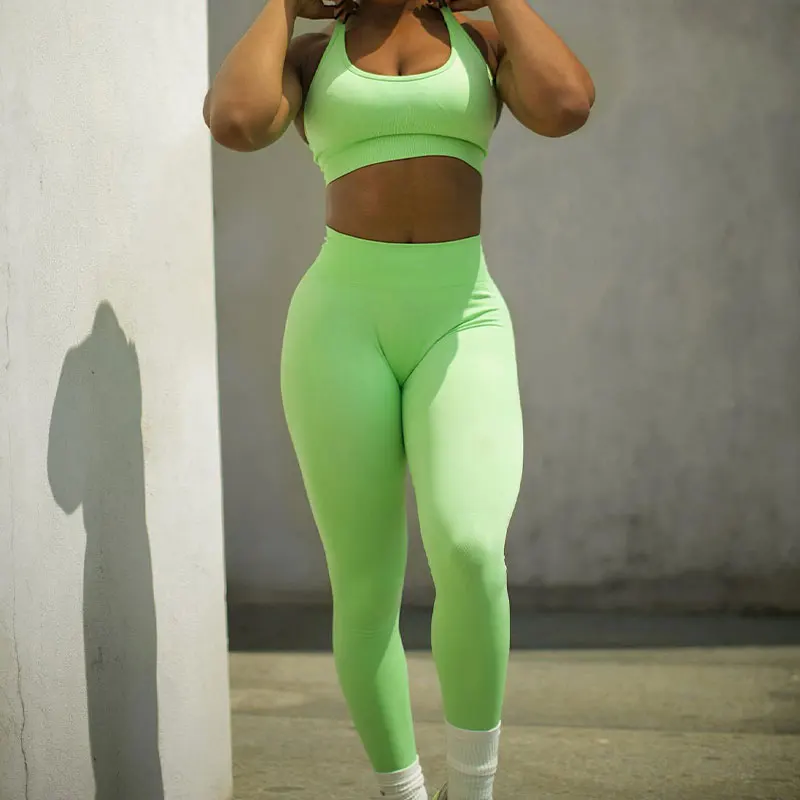 Women Gym Clothing Fitness Sport Leggings Sexy Workout Tights Female Yoga Bra Running Shorts Seamless Leggings Push Up Yoga Wear
