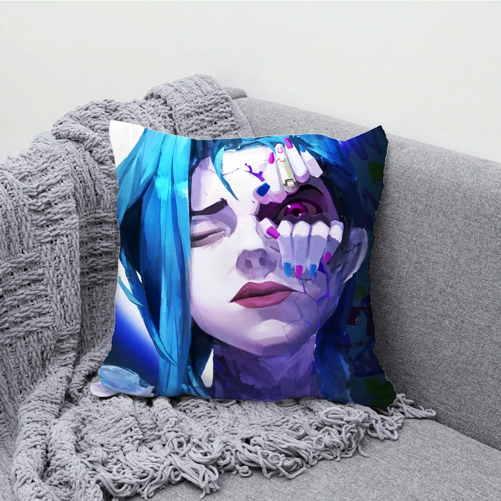 Фото Наволочка Caitlyn Jinx A-Arcane 2, мягкие наволочки для декора дивана в фермерском доме, украшения для дома и защитная наволочка №4