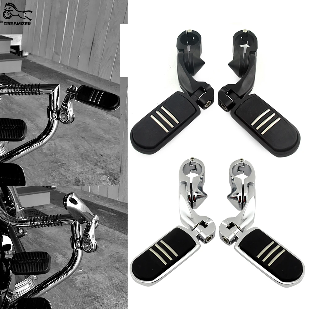 

32mm 1-1/4" Motorcycle Engine Guard Footrest Highway Bar Foot Pegs Pedal Short Footpegs Clamps For Harley Softail Touring Dyna