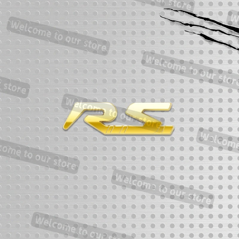 

3D металлический Стайлинг автомобиля для RS GT Sport, эмблема, наклейки на руль автомобиля, центральная консоль, панель кондиционера, вентиляционные отверстия, значок, наклейки