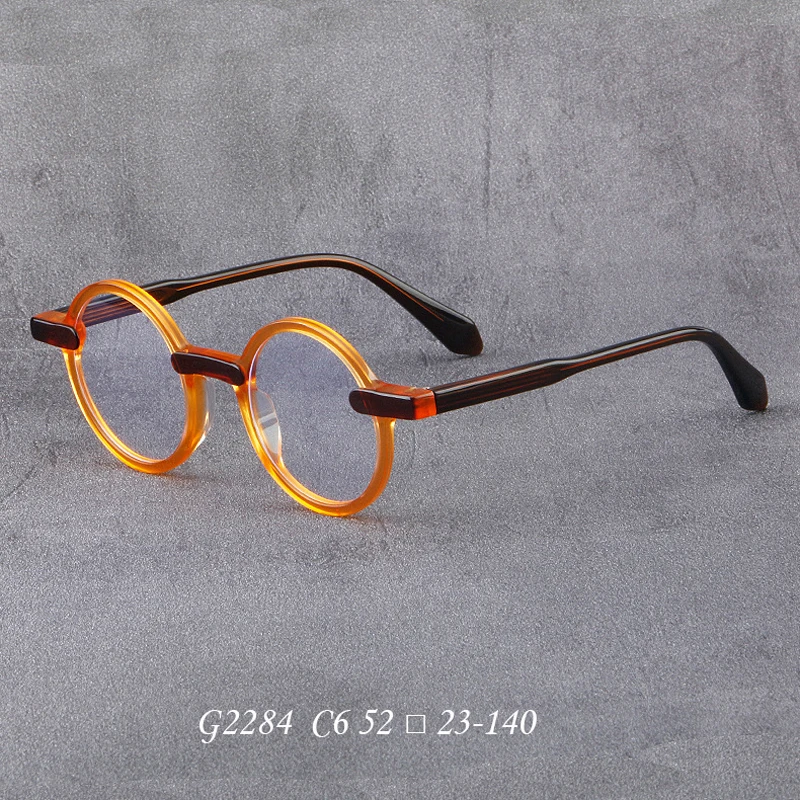 Японские Роскошные Брендовые мужские ретро очки в круглой ацетатной оправе