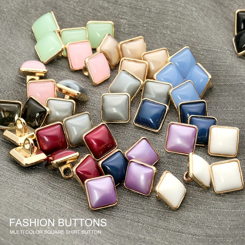 

10pcs Pearl Shirt Square Metal Vintage Cardigan Buttons for Clothing Luxury Women Shirt Decorative Needlework Sewing accessories
