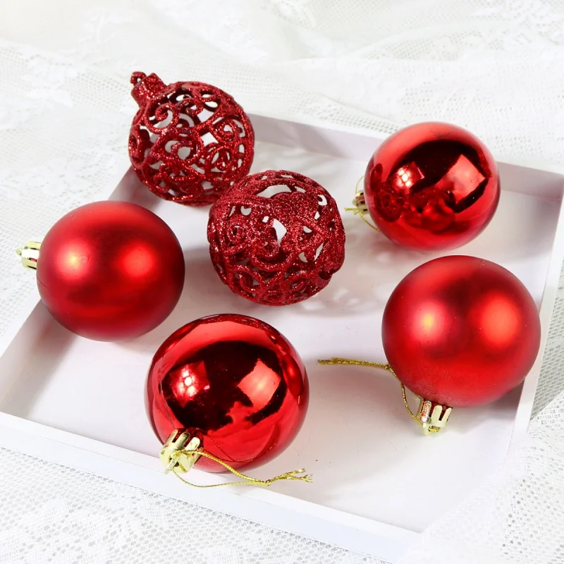 

2021 new design 6cm bauble christmas decoration balls ornaments set festival home party decors