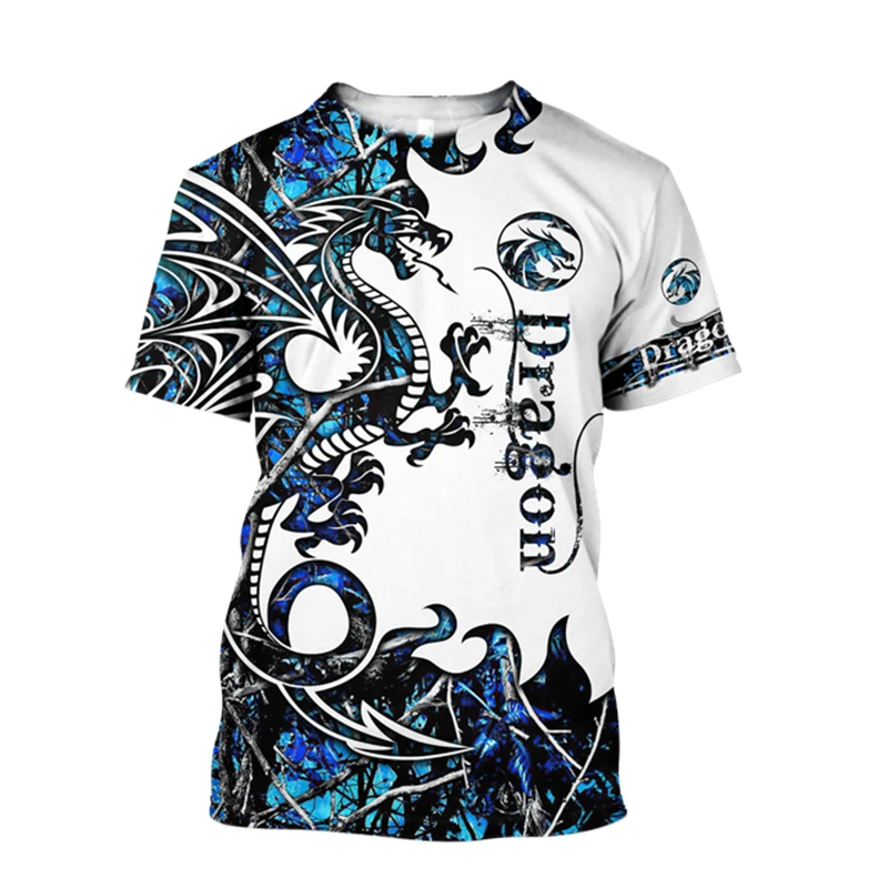 

Футболка мужская с принтом дракона и татуировок, модный тренд свободного покроя, уличная одежда большого размера с коротким рукавом, размер...